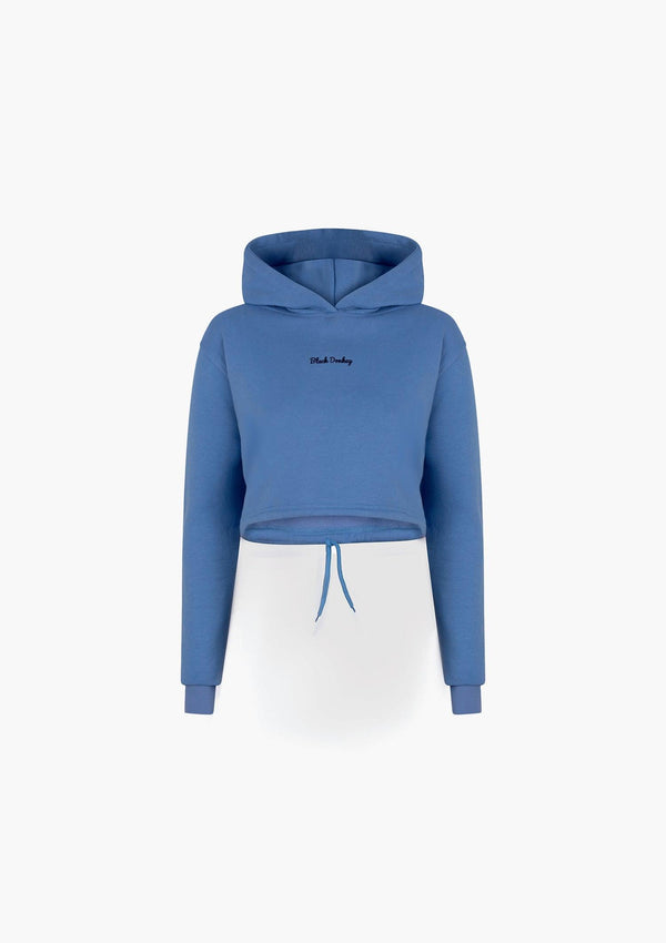 Daily Crop Hoodie I Light Blue