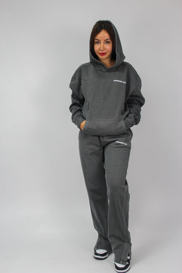 Washed Grey Tweedelig Hoodie and Joggers (Unisex)