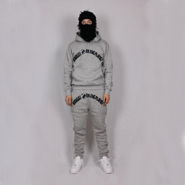 Black On White Gray Tracksuit