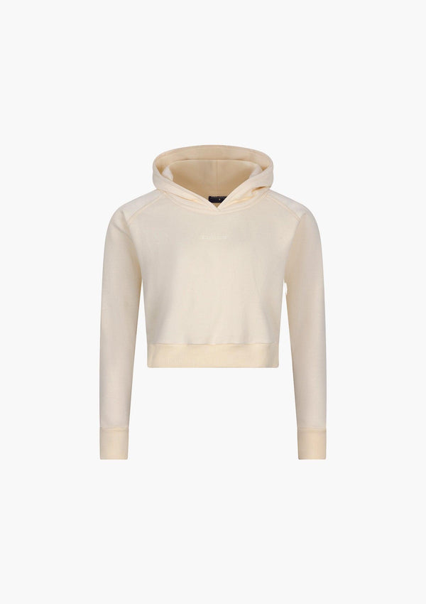 Varsity Crop Hoodie I Cream