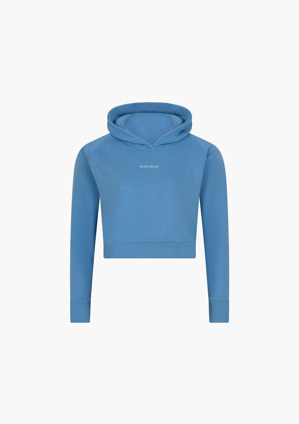 Varsity Crop Hoodie I Light Blue